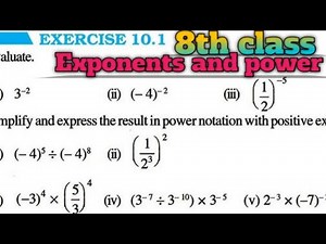 8th class math ch-10 exponents and power |exercise 10.1 Q nb 1 to 3 | ncert book