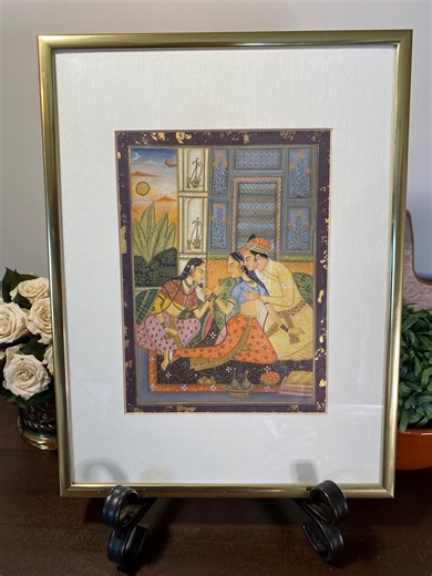 Original Mughal Miniature Painting - Hand-painted on Wasli Paper With Gold Leaf - Framed Indian Court Scene - 11x14 Vintage Rajput Art - Etsy