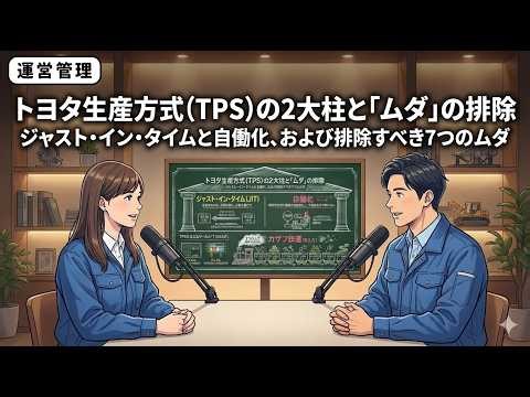 【１次・聞き流し】トヨタ生産方式（TPS）の2大柱と「ムダ」の排除『ジャスト・イン・タイムと自働化、および排除すべき7つのムダ』（運営管理）