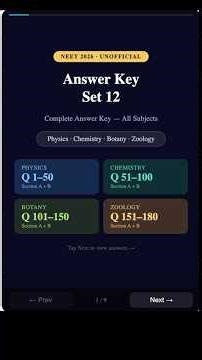 NEET 2026 SET 12 Answer Key 🔥 Check Now!