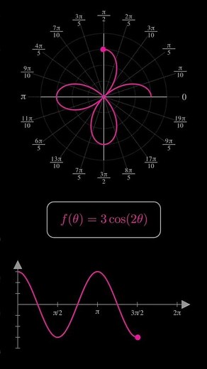 Polar Coordinates to Cartesian Graph | Four Petal Rose Curve | Mathematical Visualization #polar #yt