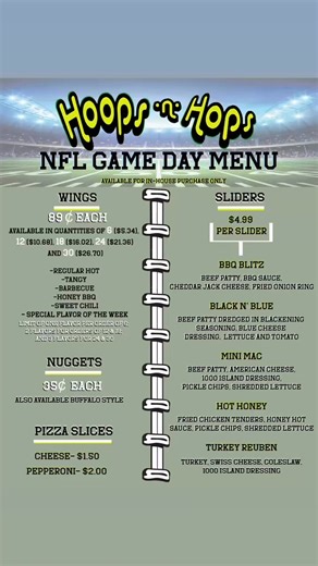Our great new #NFL Game Day Menu! Available in the bar during all NFL games! Thursdays! Saturdays! Sundays! Mondays! Random Tuesdays due to natural disasters and weather cancellations! Week one is Sunday! We hope to see you even if you win (or do not win) Powerball tomorrow. 🏈 🍗 🌭 🍔 | Antonio's Restaurant