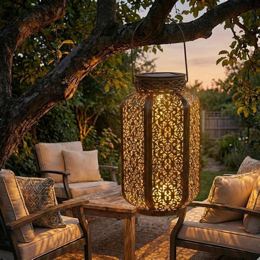 Vintage Solar Hanging Lantern: Rustic Outdoor Patio Light - Etsy