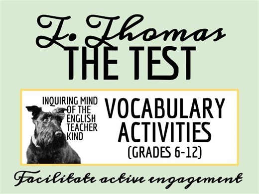 "The Test" by Theodore Thomas Vocabulary Games | Teaching Resources