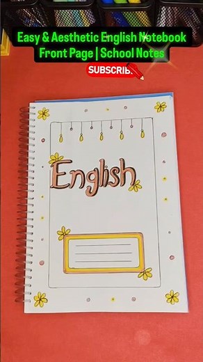 Easy & Aesthetic English Notebook Front Page | School Notes #shorts