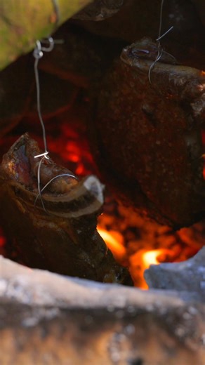 Tender steaks cooked over open flame in a rustic outdoor oven, infusing them with smoky perfection. #OutdoorCooking #Steak #WoodFire #Cooking | Cook Loop