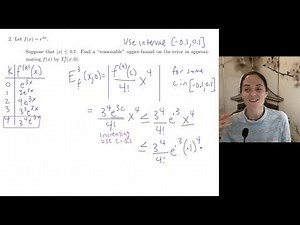 Calculus II: Error in Approximation of an Exponential Function