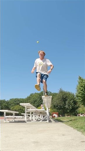Footbag Stunt on Bleachers #hackysack #parkour