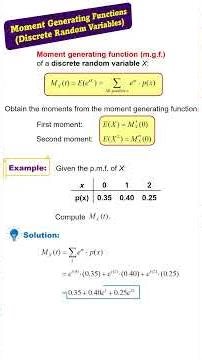 Moment Generating Function - Discrete