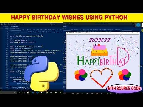 Happy Birthday wishes using Python Turtle | Birthday Celebration using Python Language | Python Code