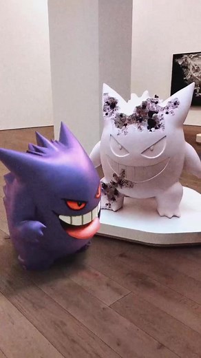 Gengar made a friend today 👻 #pokemon #pokemongo #PokemonPets #cute #3d #ar #animation #c4d #gengar #ghost #art #museum #vfx