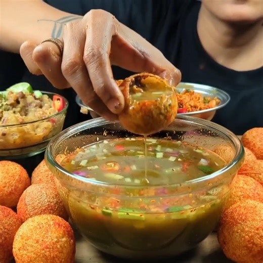 ASMR: Eating Spicy PANIPURI🔥 PUCHKA CHALLENGE || #shorts #mukbangn#asmreating #mukbangasmr #asmr