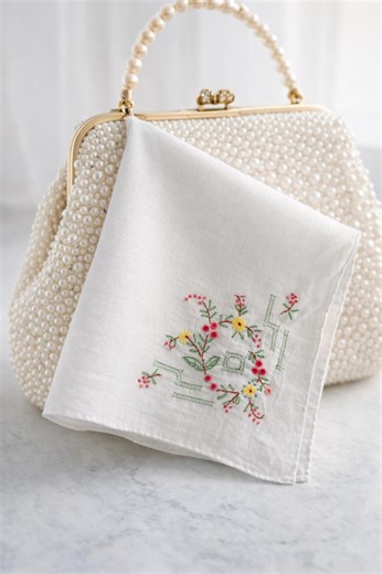 HANDKERCHIEF, Vintage Embroidered Handkerchief – Delicate Floral Corner Design, White Cotton Hanky - Etsy