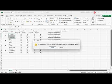 Combinar y centrar celdas en Excel