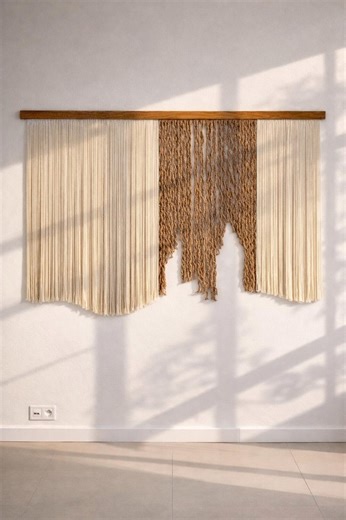 Fiber Wall Art, Sculptural Textile Wall Hanging, Large Neutral Wall Decor, Organic Modern, Wabi Sabi, Handmade Jute and Alpaca - Etsy