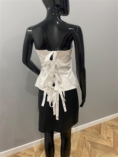 White Corset Bustier Top With Lace-up Back | Adjustable S–L - Etsy UK