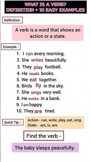 What is a Verb? | Verb Definition & Examples | English Grammar