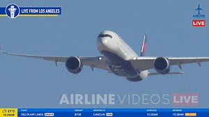 🌬️ A very windy Sunday at LAX triggered a wind shear alert just as a Delta A350 from Atlanta was on approach, leading to a go-around during our Airline Videos Live broadcast! #airlinevideoslive #airlinevideos #airports #aviation #aviationgeek #airplanes | AIRLINE VIDEOS