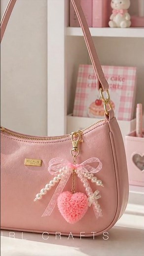 Obsessed with this Pearl & Heart Charm! ✨💖 🎀 #keychain #handmade