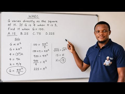 Direct Variation Made Easy | WAEC Mathematics 2011 Past Question Solved