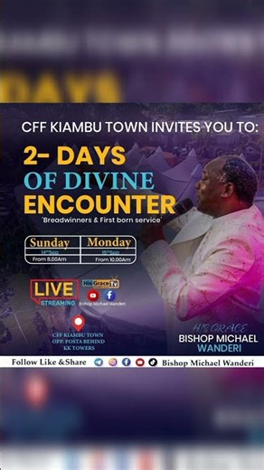 Prayers for breadwinners and firstborns ..tomorrow from 8am and on monday 15th sept from 10am