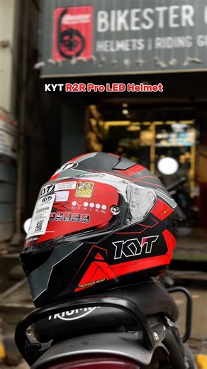 KYT R2R Pro LED Helmet - Matt Black Red