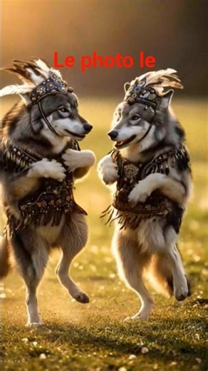 #DreamScreenAITwo Wolves Dancing with Joy 🐺💃 #shortsfeed