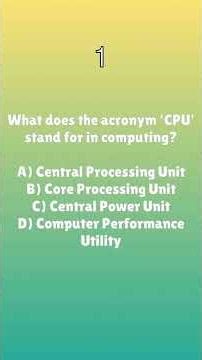 Trivia Test, category: Computer Science Basics