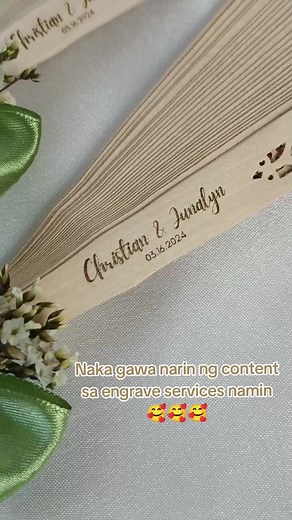 Finally naka content na din ako sa engrave bamboo fan souvenirs namin Bamboo fan engrave available din po sa shop namin 🥰🥰 #quinnscandlesandcrafts #quinnscandles #weddingsouvenirsphilippines #souvenirsph #souvenirsphilippines #weddingsouvenirsph #bamboofan #engrave #engravedgifts