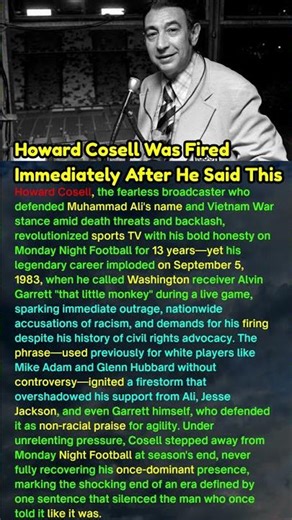 Howard Cosell Was Fired Immediately After He Said This #shorts