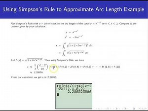 Approximating Arc Length Using Simpson's Rule Example