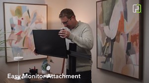 PERFECT POSTURE Sit2Stand Standing Desk Converter with Single Monitor Mount - 18” Height Adjustable Sit-Stand Workstation - Silver/White