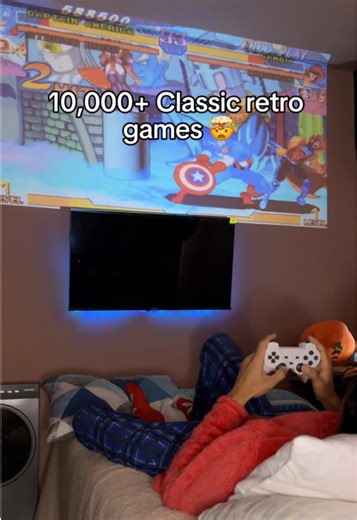 The video game console projector with 10,000 retro 90s games is finally here 🎮👾 Turn any night into an epic nostalgia session and relive the retro magic on a big screen right from your room. Classic fun, easy to use, and perfect for gamers of all ages. #retrogaming #retroconsole #retrogames #projector #consoleprojector