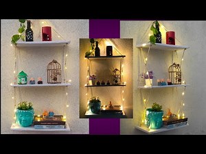 DIY Hanging Rope Shelves | How To Make Cardboard Hanging Shelf | Easy Floating Shelves