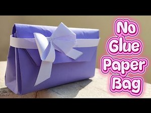 DIY paper purse|Origami paper bag|How to make easy no glue paper bag|Origami paper purse no glue
