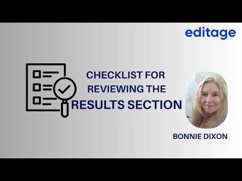 Checklist to Review Results Section in a Research Paper