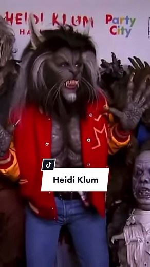 Model Heidi Klum, the Queen of Halloween 🎃 👻, in her 2017 werewolf costume, inspired from the Michael Jackson