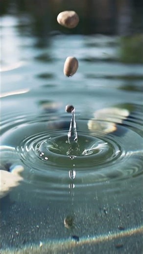 Dropping Small Stones into Water | Gentle Plop Sound ASMR (Slow Motion)