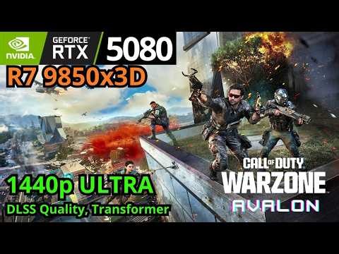 Warzone RTX 5080, Ryzen 7 9850x3D, 1440p Ultra