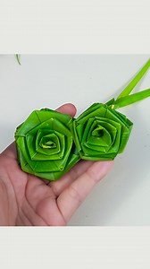Steps in making rose using coconut leaves | How to make coconut leaf rose | palm leaf flower //#highlights | Rana Craft