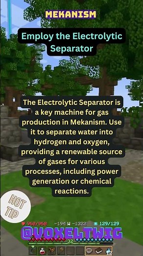 Mekanism Tips | Use Your Electrolytic Separator