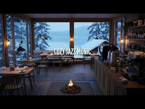 Winter Morning Café Jazz ❄️ Soft Piano & Fireplace Music for Studying, Working, Focusing & Sleeping