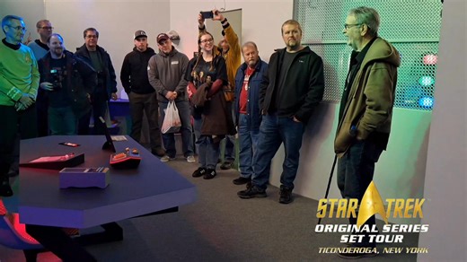 David Gerrold sharing a laugh with fans! " It' Dr.McCoy's office!" Missed David's visit? Not to worry! He will be back! www.startrektour.com | Star Trek Original Series Set Tour