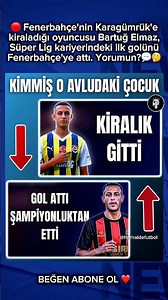 In the Karagümrük - Fenerbahçe match, Bartuğ Elmaz scored his first Süper Lig goal against Fenerb...