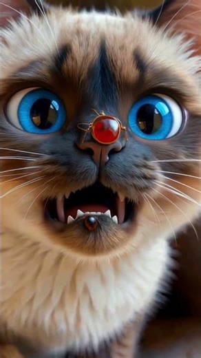 The moment this kitten spots the bug 👀 #shorts #cute