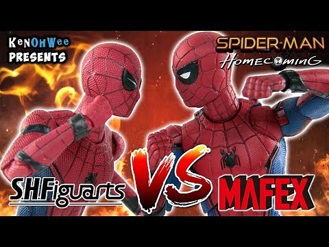 Spiderman Homecoming Action Figure Comparison - S.H Figuarts VS Mafex