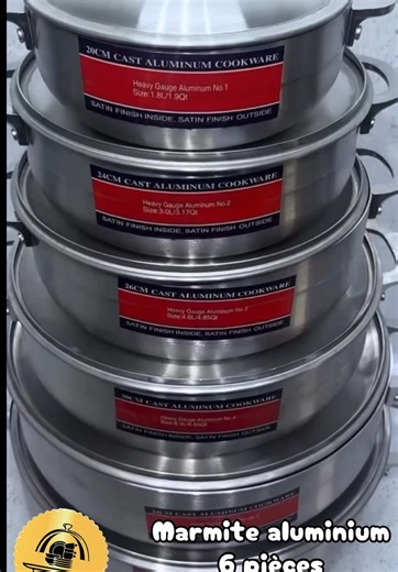 Marmite Aluminium 6 Pièces - Ustensile de Cuisine