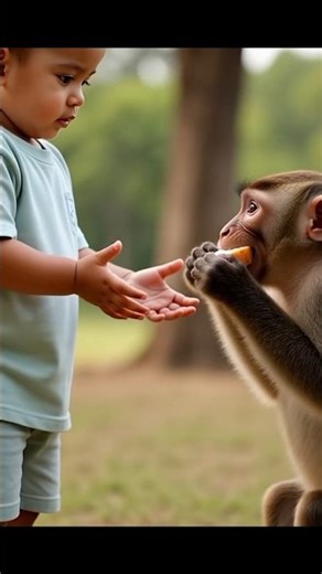 Jungle kanara ek bandar rata tha shota bacha na uske help ke ✅️
