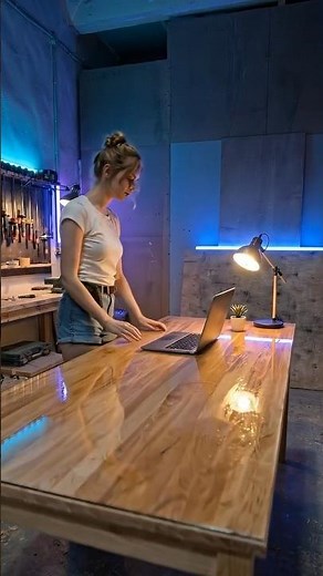 From Raw Wood to Perfect Workspace: DIY Desk Build! 🪚✨