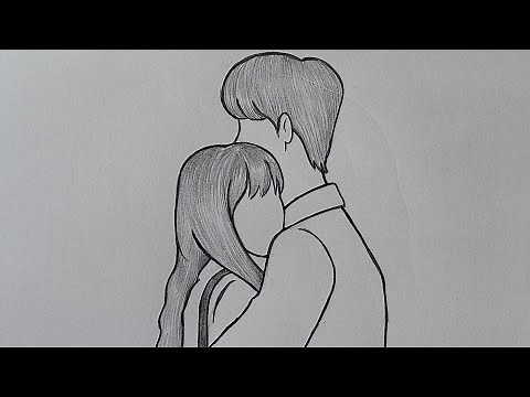 Couple drawing easy || Pencil sketch of a loving couple || Easy step by step drawing for beginners
